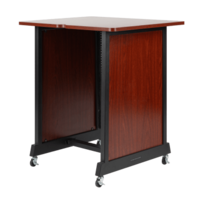 14U Wood Rack Cabinet with Casters and Leveling Feet in Cherry Finish